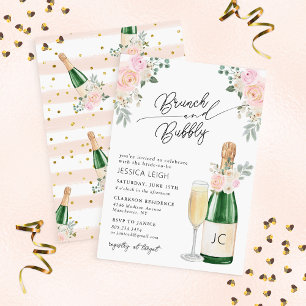 Brunch & Bubble Champagne Bridal Shower Invitation Kaart