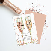 Brunch & Bubble Champagne Bridal Shower Invitation Kaart