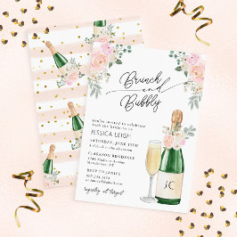 Brunch & Bubble Champagne Bridal Shower Invitation Kaart