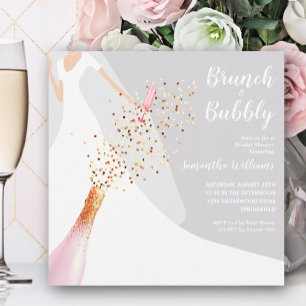 Brunch Bubble Dress Grey Bridal Shower Invitations