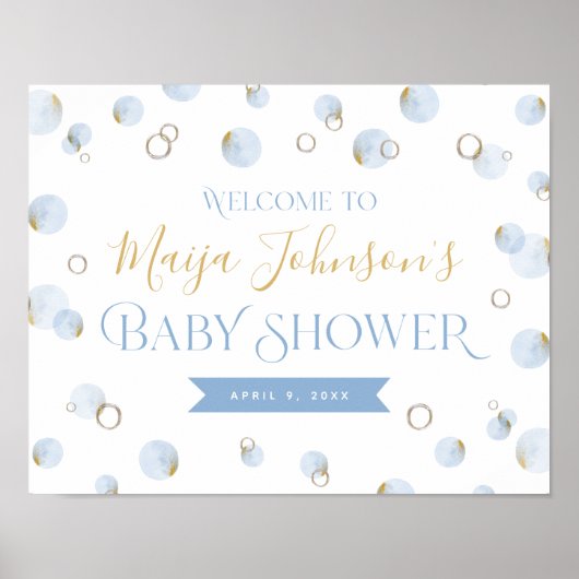 Brunch Bubble en Baby shower Welcome Sign Poster (Voorkant)