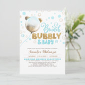 Brunch Bubble en Baby Teddy Bear Baby shower Kaart (Staand voorkant)