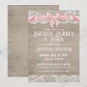 Brunch Bubble en Bows Baby shower Invitation Kaart (Voorkant / Achterkant)