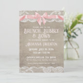 Brunch Bubble en Bows Baby shower Invitation Kaart (Staand voorkant)