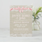 Brunch Bubble en Bows Baby shower Invitation Kaart (Staand voorkant)