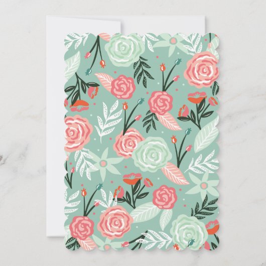 Brunch & Bubble Floral Bridal Shower Kaart (Achterkant)