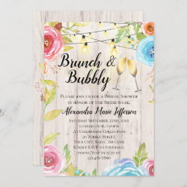 Brunch Bubble Flower Country String Lights Wedding Kaart