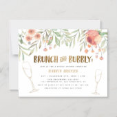 Brunch & Bubble Gold Glitter Blush Vrijgezellenfee Magnetische Uitnodiging (Voorkant)