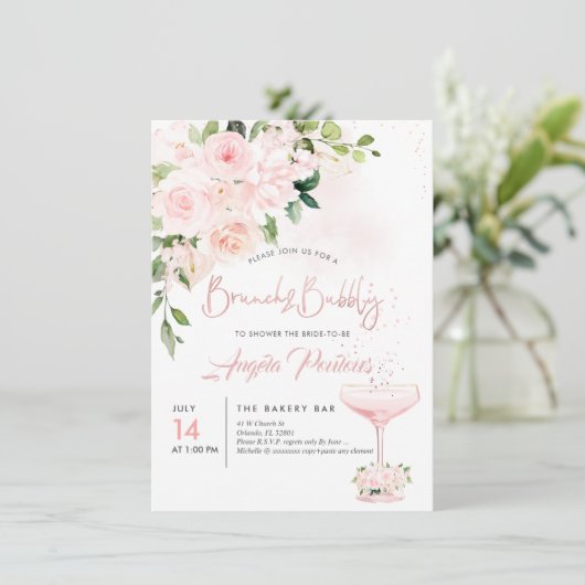 Brunch Bubble H2 Blush Anthuriums Rozen Peonies Kaart (Staand voorkant)