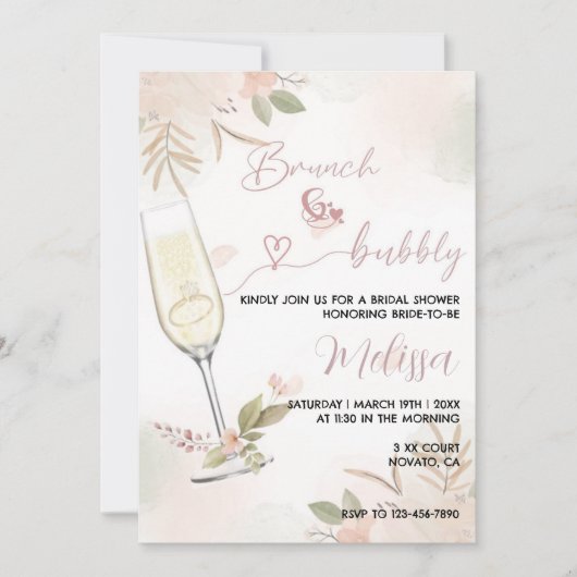 Brunch & Bubble Invitation Bedankkaart (Voorkant)