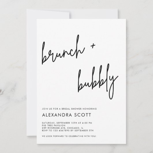 Brunch Bubble Minimalist Modern Vrijgezellenfeest Kaart (Voorkant)