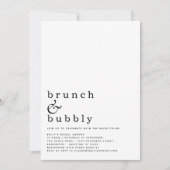 Brunch Bubble Minimalist Typography Vrijgezellenfe Kaart (Voorkant)