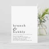 Brunch Bubble Minimalist Typography Vrijgezellenfe Kaart (Staand voorkant)
