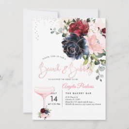 Brunch Bubble Navy Burgundy Blush H2 bloemen Kaart