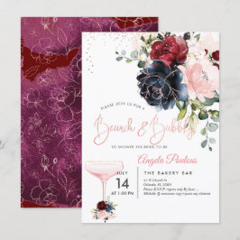 Brunch Bubble Navy Burgundy Blush H2 bloemen Kaart
