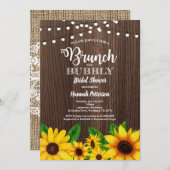 Brunch & Bubble nodigSunflower rustic Kaart (Voorkant / Achterkant)