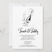 Brunch & Bubble Oude Champagne Bruidsdouche Kaart (Voorkant)