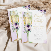 Brunch & Bubble Paars Gold Vrijgezellenfeest Kaart