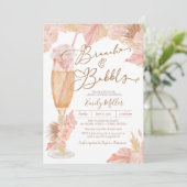 Brunch & Bubble Pampas Grass Boho Vrijgezellenfees Kaart (Staand voorkant)