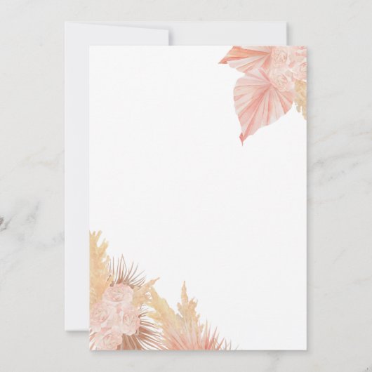 Brunch & Bubble Pampas Grass Boho Vrijgezellenfees Kaart (Achterkant)