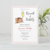 Brunch & Bubble Pancake Champagne Bridal Kaart (Staand voorkant)