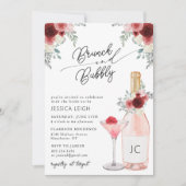Brunch & Bubble Prosecco Bridal Shower Invitation Kaart (Voorkant)