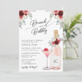 Brunch & Bubble Prosecco Bridal Shower Invitation Kaart (Staand voorkant)