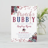 Brunch & Bubble Roos Gold Burgundy Navy Champagne Kaart (Staand voorkant)