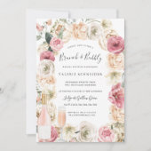 Brunch & Bubble | Rosé Wine Floral Vrijgezellenfee Kaart (Voorkant)