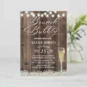 Brunch & Bubble Rustic Baby's Breath Vrijgezellenf Kaart (Staand voorkant)