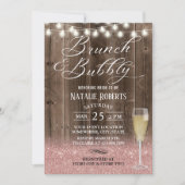 Brunch Bubble Rustic Roos Gold Barn Vrijgezellenfe Kaart (Voorkant)