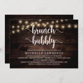Brunch Bubble, Rustic Vrijgezellenfeest Celebratio Kaart (Voorkant / Achterkant)