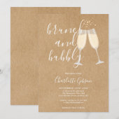 Brunch Bubble Script Vrijgezellenfeest Rustic Kraf Kaart (Voorkant / Achterkant)