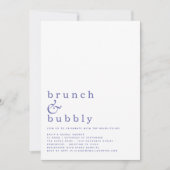 Brunch Bubble Simple Blue Vrijgezellenfeest Kaart (Voorkant)