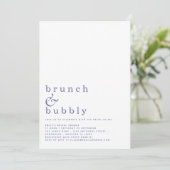 Brunch Bubble Simple Blue Vrijgezellenfeest Kaart (Staand voorkant)