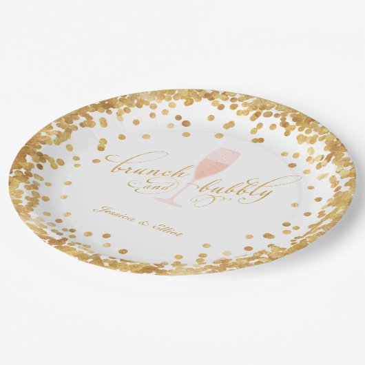 Brunch & Bubble Verloving | Bachelorette | Shower Papieren Bordje (Gekanteld)
