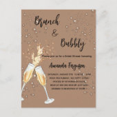 Brunch Bubble Vrijgezellenfeest beluistert stoffig Uitnodiging Briefkaart (Voorkant)