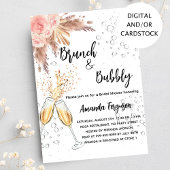 Brunch Bubble Vrijgezellenfeest blush pampas gras Kaart