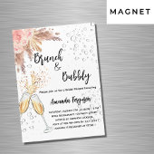 Brunch Bubble Vrijgezellenfeest blush pampas luxe Magnetische Uitnodiging