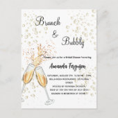 Brunch Bubble Vrijgezellenfeest blush roze glamour Uitnodiging Briefkaart (Voorkant)