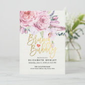 Brunch & Bubble Vrijgezellenfeest Boho Floral Feat Kaart (Staand voorkant)