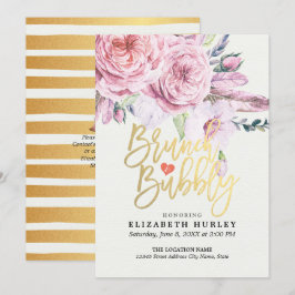 Brunch & Bubble Vrijgezellenfeest Boho Floral Feat Kaart
