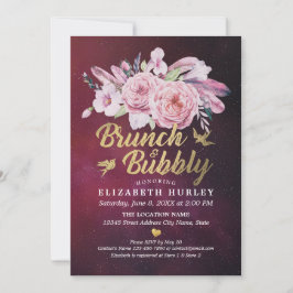 Brunch & Bubble Vrijgezellenfeest Boho Floral Feat Kaart