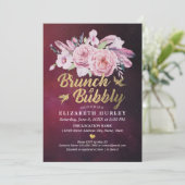 Brunch & Bubble Vrijgezellenfeest Boho Floral Feat Kaart (Staand voorkant)