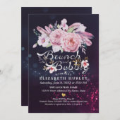 Brunch & Bubble Vrijgezellenfeest Boho Floral Feat Kaart (Voorkant / Achterkant)