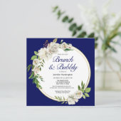 Brunch & Bubble Vrijgezellenfeest Boho Invitation Kaart (Staand voorkant)