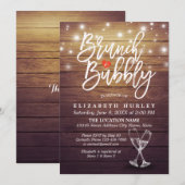 Brunch & Bubble Vrijgezellenfeest Champagne Glass  Kaart (Voorkant / Achterkant)