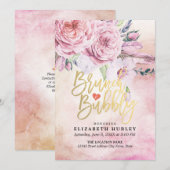 Brunch & Bubble Vrijgezellenfeest Chic Floral Feat Kaart (Voorkant / Achterkant)