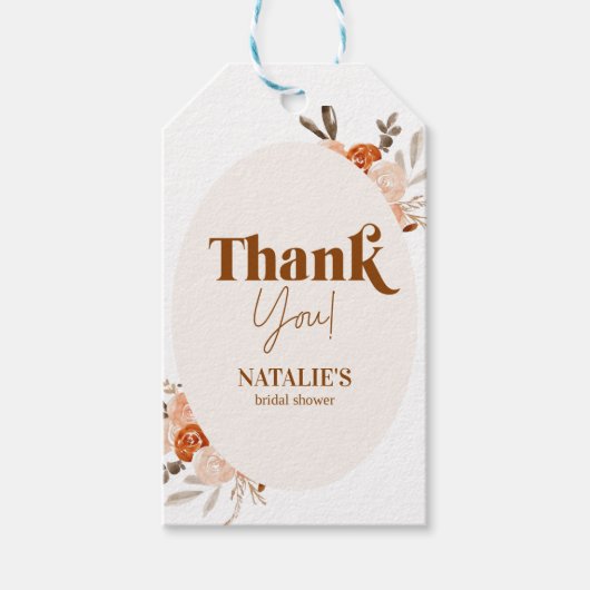 Brunch & Bubble, Vrijgezellenfeest, Floral Bridal  Cadeaulabel (Voorkant)