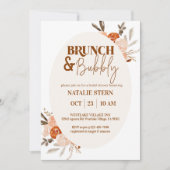 Brunch & Bubble, Vrijgezellenfeest, Floral Bridal Kaart (Voorkant)